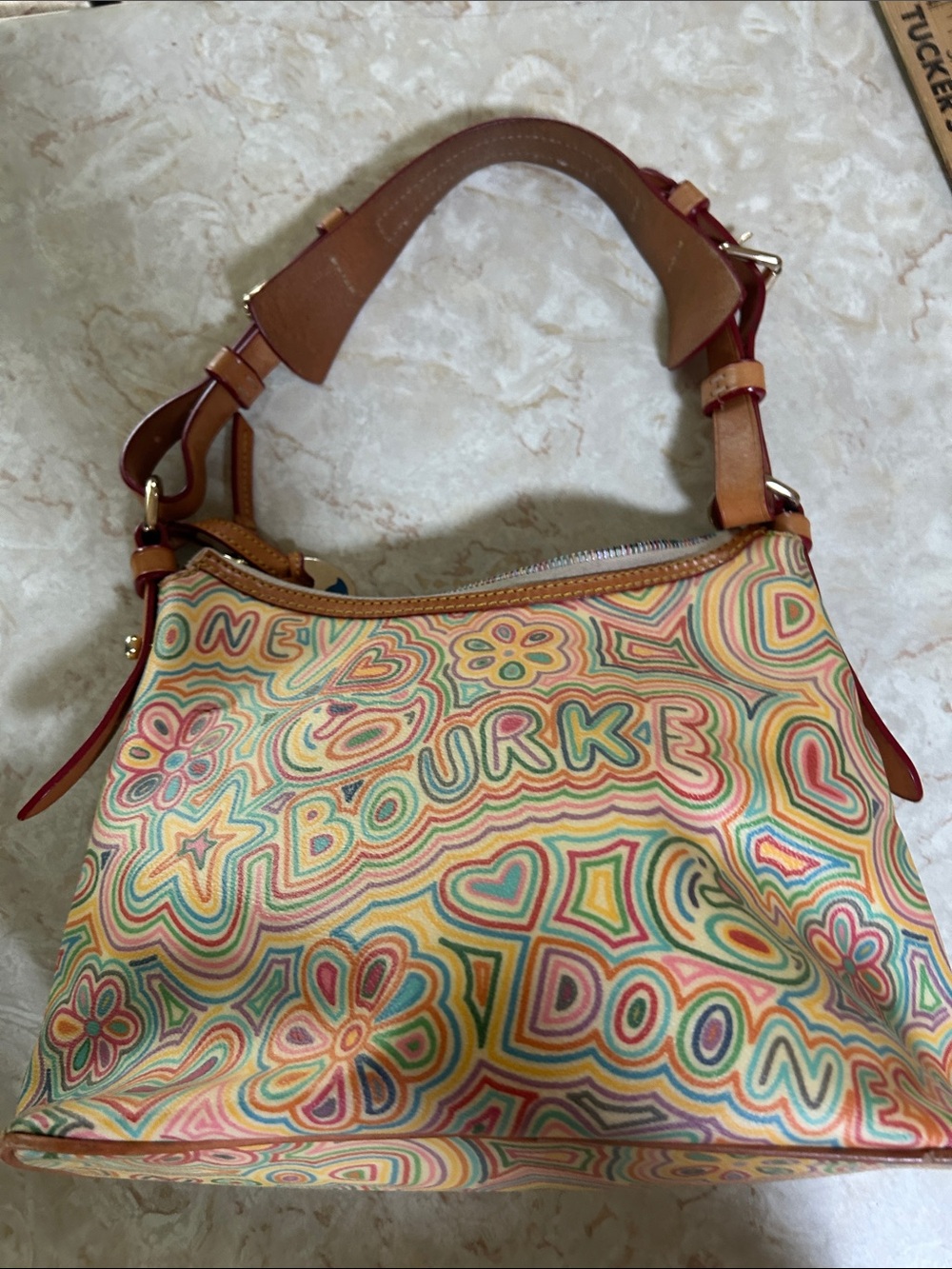 Dooney & Bourke Multicolor Psychedelic Canvas Shoulder Bag